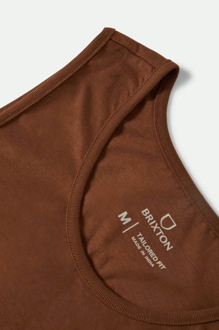Brixton HOMMES WOODBURN TANK TOP PINECONE BROWN/HAZELNUT