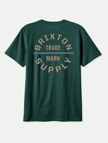Brixton HOMMES OATH V S/S STANDARD T-SHIRT DEEP EMERALD/SAND/SLATE