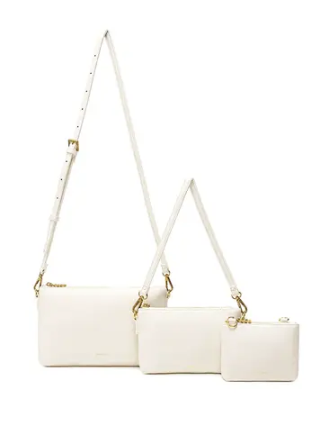 Pixie Mood DREA POUCHES SET COCONUT CREAM PEBBLED