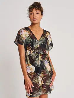 Everyday Sunday TWISTED TUNIC COVER UP C.BLACK TIKI