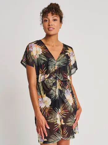 Everyday Sunday TWISTED TUNIC COVER UP C.BLACK TIKI