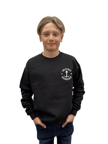 Universe Boardshop YOUTH ANCRE FLEECE CREWNECK BLACK/WHITE