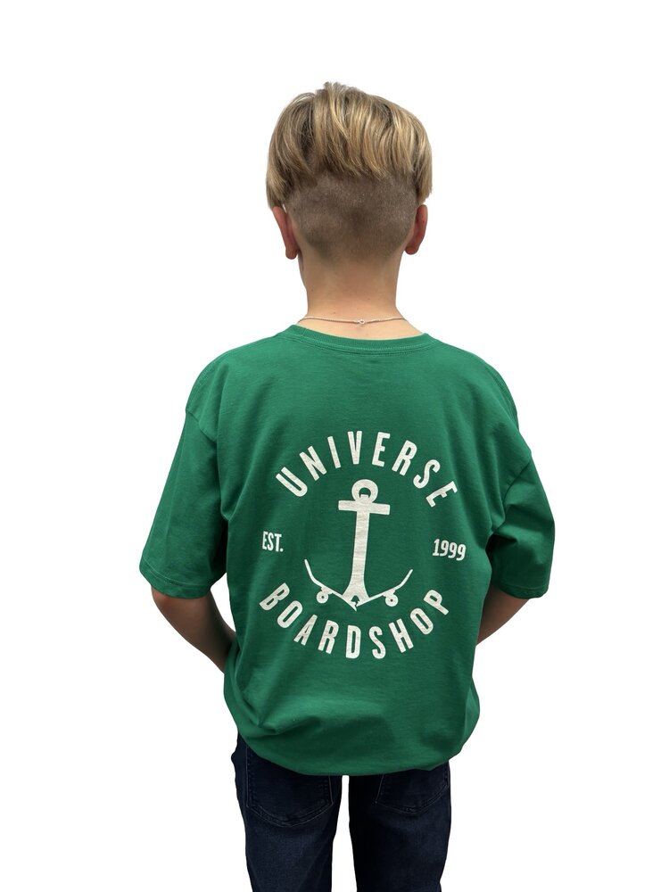 Universe Boardshop YOUTH ANCRE T-SHIRT GREEN KELLY/WHITE
