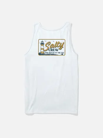 Salty crew MEN'S ASHORE TANK WHITE