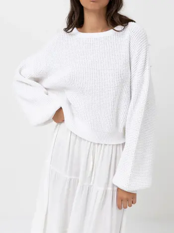 Rhythm FEMMES CLASSIC KNIT JUMPER WHITE