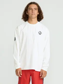 Volcom HOMMES WAVVYYY SURF LONG SLEEVE RASHGUARD WHITE