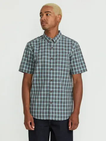 Volcom HOMMES MORPHEW SHORT SLEEVE SHIRT USED BLUE