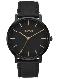 Nixon PORTER LEATHER ALL BLACK/GOLD