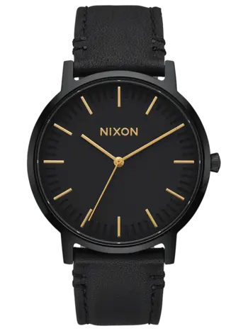 Nixon PORTER LEATHER ALL BLACK/GOLD