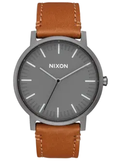 Nixon PORTER LEATHER GUNMETAL/CHARCOAL/TAUPE