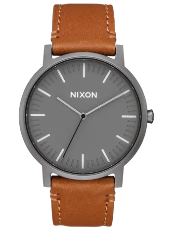 Nixon PORTER LEATHER GUNMETAL/CHARCOAL/TAUPE