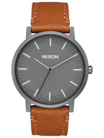 Nixon PORTER LEATHER GUNMETAL/CHARCOAL/TAUPE