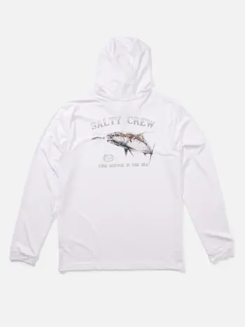 Salty crew MEN'S SURFACE SUNSHIRT HOODIE WHITE