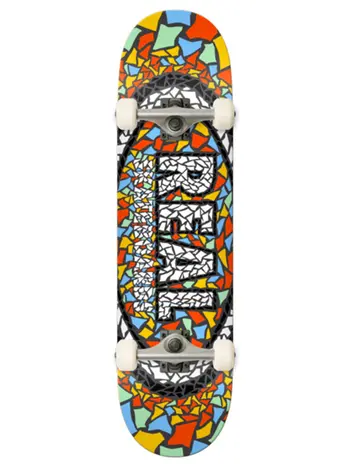 Real MOSAIC OVAL RECOLOR COMPLETE SKATEBOARD 8''
