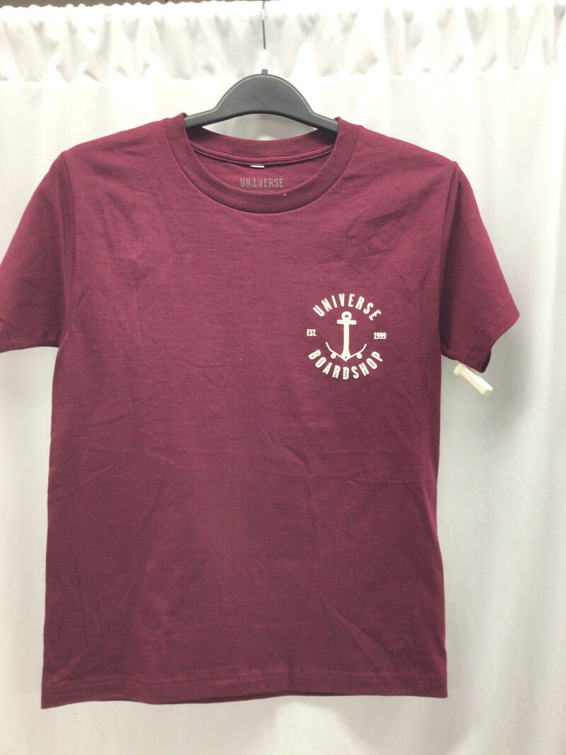 Universe Boardshop HOMMES ANCRE T-SHIRT BURGUNDY/SAND