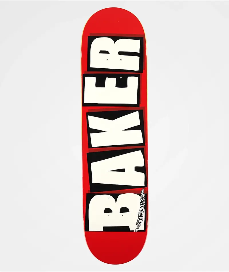 Baker Skateboards BRAND LOGO DECK RED/WHITE 8.0''