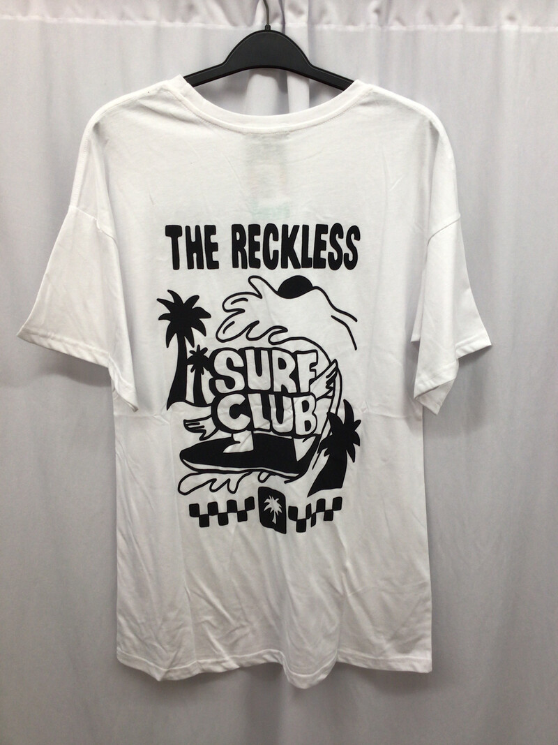 Notice the reckless WOMEN'S SURF CLUB TEE DRESS WHITE