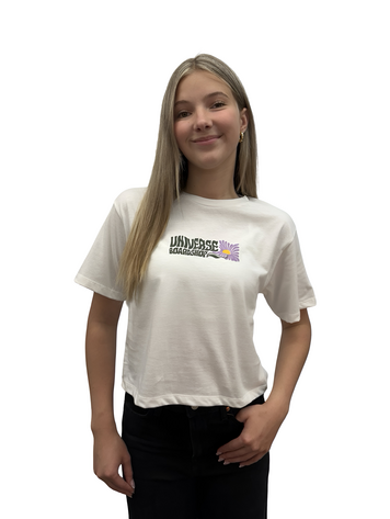 Universe Boardshop WOMEN'S BLOOM CROP TEE WHITE