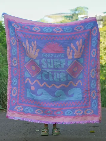 Notice the reckless LAGUNA BEACH BLANKET