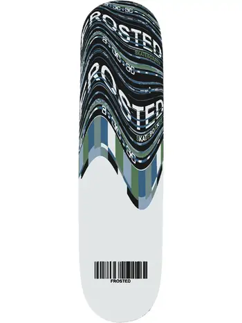 Frosted Skateboards WAVY GLITCH DECK 8.0" WHITE/BLUE/GREEN