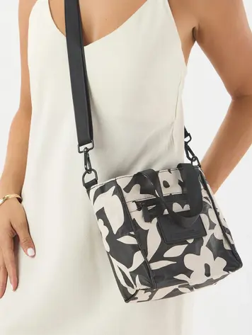 Aloha FALL FLOWERS CROSSBODY BLACK/SANDSTONE