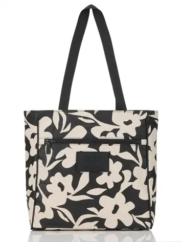 Aloha FALL FLOWERS GO-TO TOTE BLACK/SANDSTONE