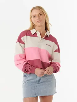 RIP CURL FEMMES KEEPSAKES RUGBY TOP PINK
