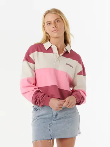 RIP CURL FEMMES KEEPSAKES RUGBY TOP PINK
