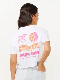 RIP CURL WOMEN'S CALYPSO CROP TEE WHITE