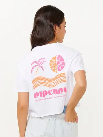 RIP CURL WOMEN'S CALYPSO CROP TEE WHITE