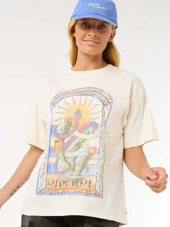 RIP CURL FEMMES LUZ SOLAR HERITAGE TEE BONE