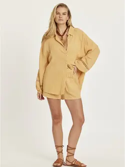 Amuse Society WOMEN'S WILDEST DREAMS LS WOVEN BAMBOO