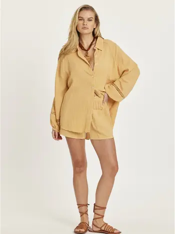 Amuse Society FEMMES WILDEST DREAMS LS WOVEN BAMBOO