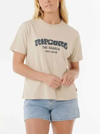 RIP CURL WOMEN'S PUFF RELAXED T-SHIRT NATURAL