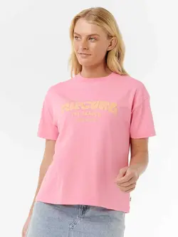 RIP CURL FEMMES SURF PUFF RELAXED TEE PINK/ORANGE