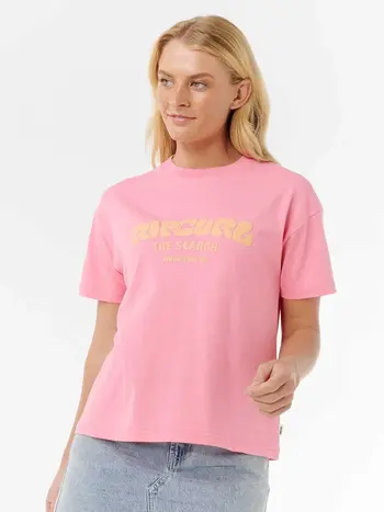 RIP CURL FEMMES SURF PUFF RELAXED TEE PINK/ORANGE