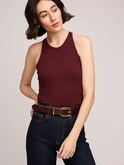 Gentle fawn RONAN RIBBED TANK MERLOT