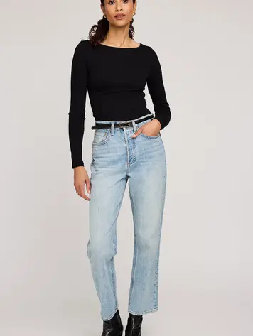 Gentle fawn FEMMES INGRID LONG SLEEVE TOP BLACK