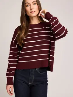 Gentle fawn ECHO PULLOVER SWEATER MERLOT STRIPE