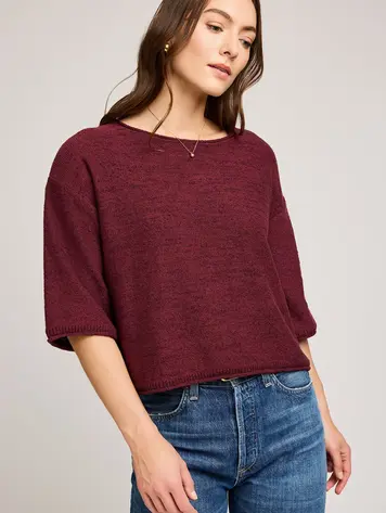 Gentle fawn WOMEN'S KERRIGAN KNIT SWEATER MERLOT