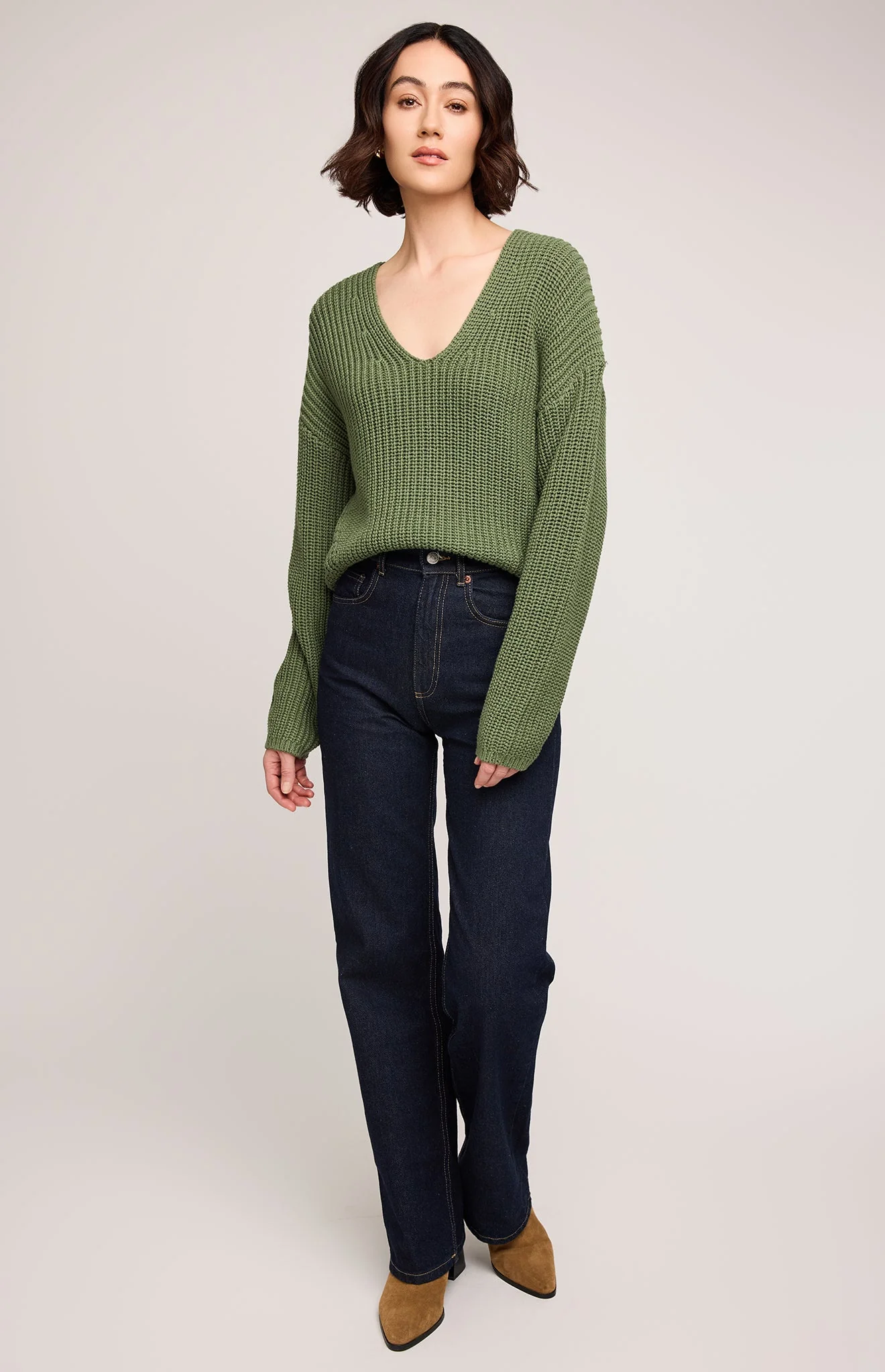 Gentle fawn SPENCER V-NECK KNIT SWEATER
