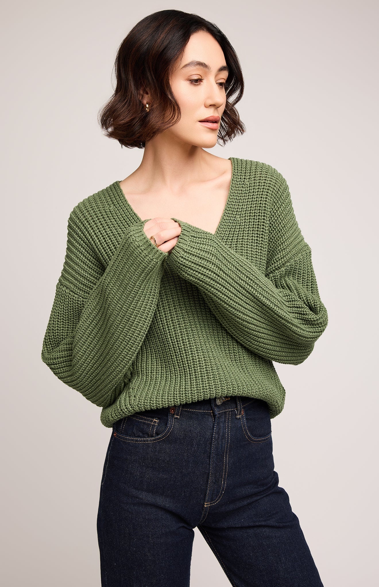 Gentle fawn SPENCER V-NECK KNIT SWEATER