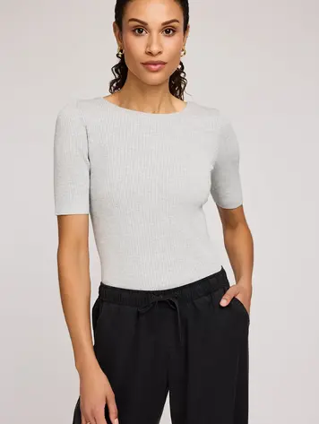 Gentle fawn ROONEY KNIT TOP HEATHER ASH
