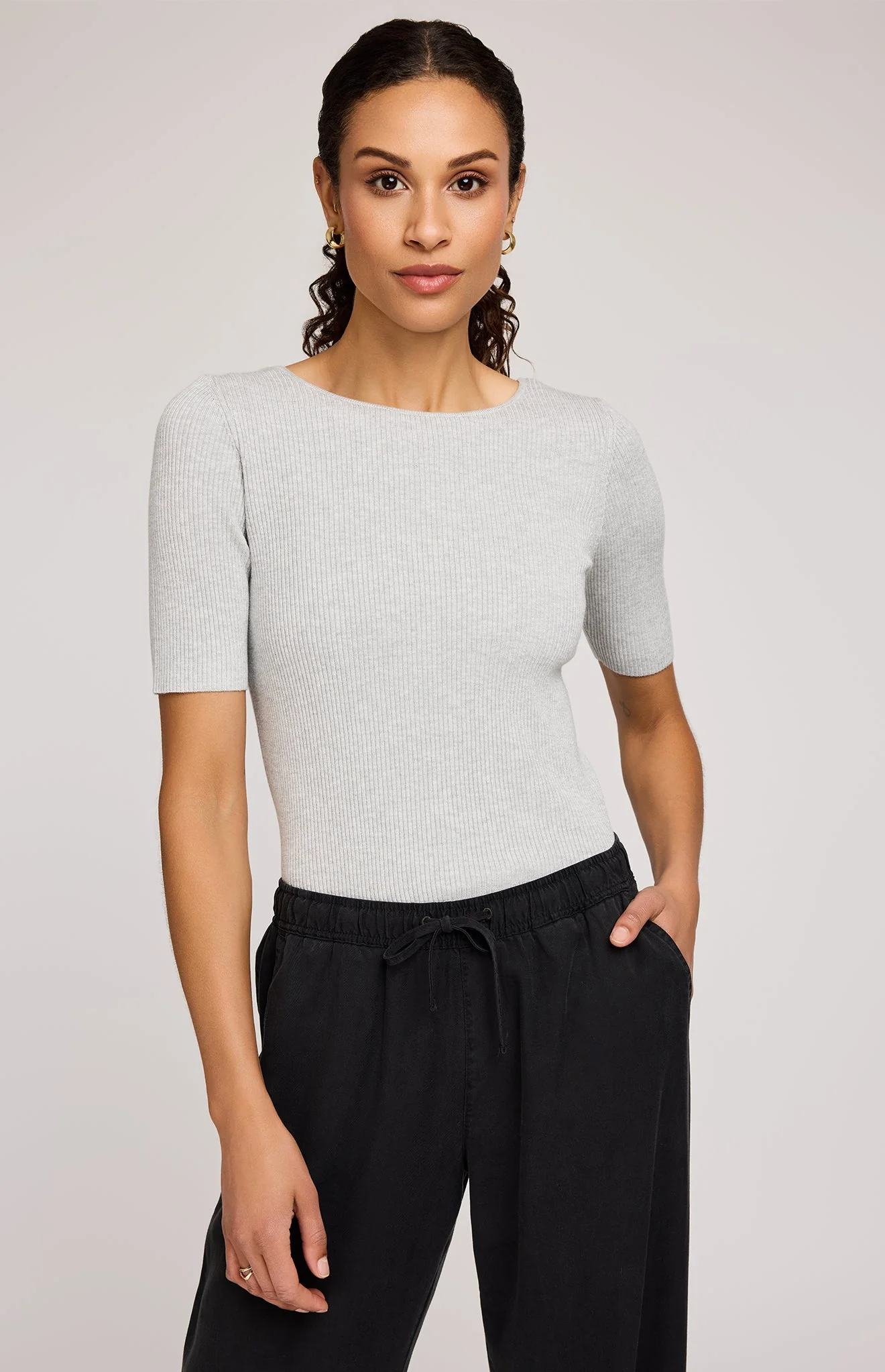 Gentle fawn ROONEY KNIT TOP HEATHER