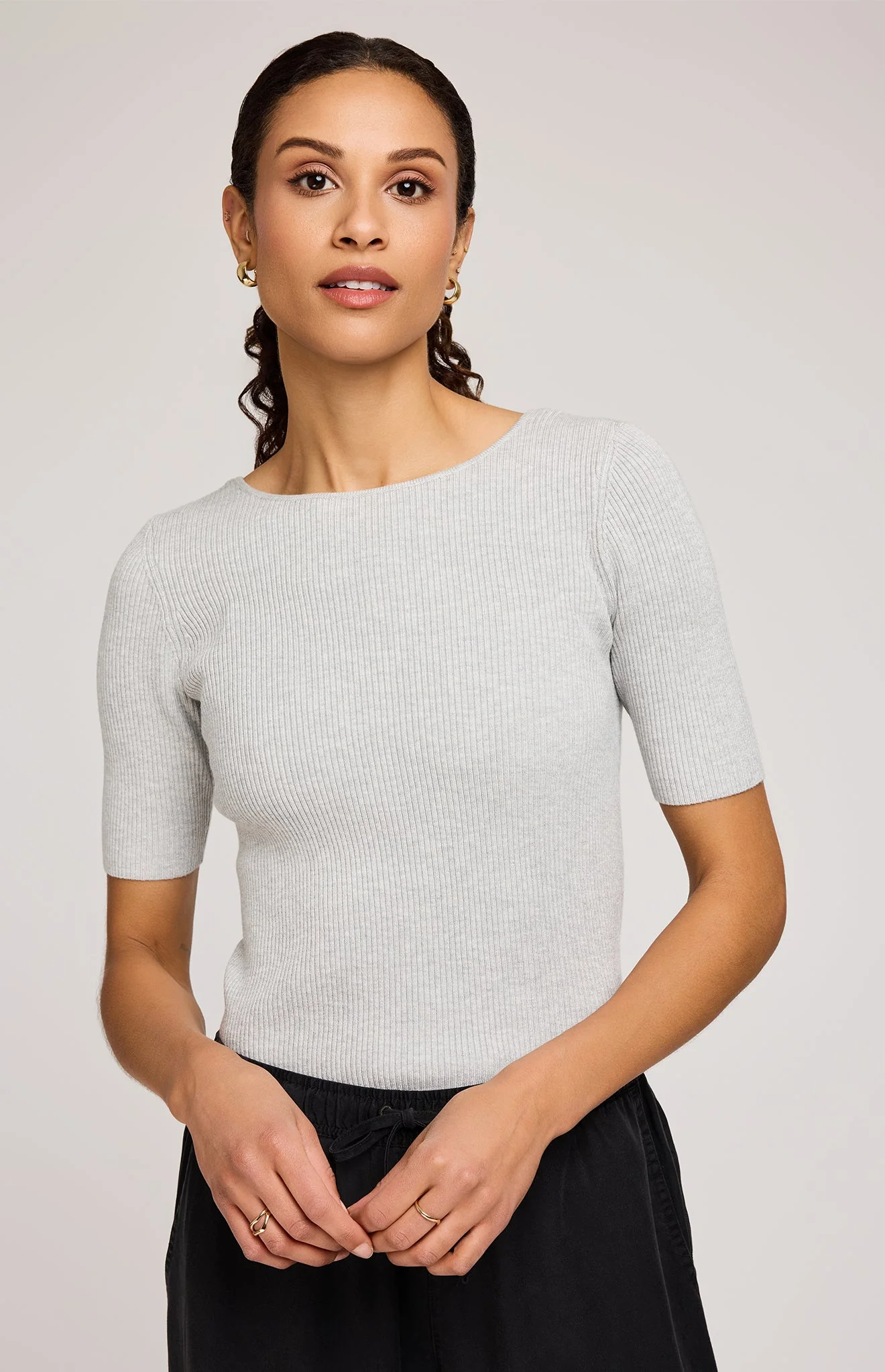 Gentle fawn ROONEY KNIT TOP HEATHER
