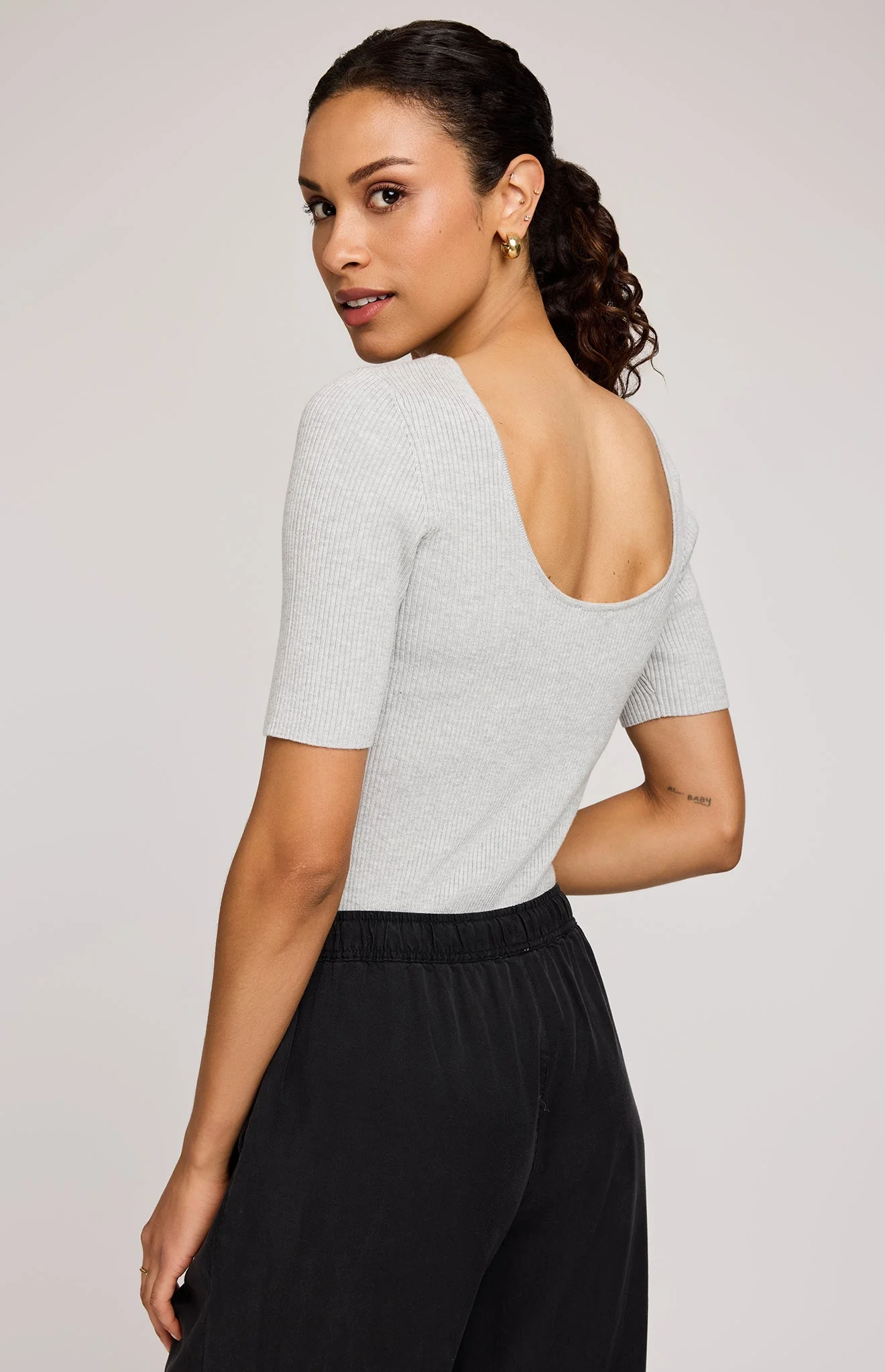 Gentle fawn ROONEY KNIT TOP HEATHER