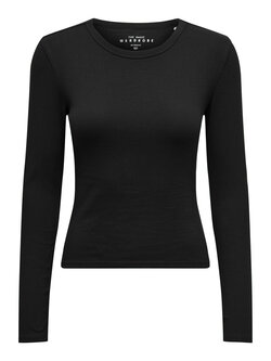 Only EASY LONG SLEEVE TOP BLACK