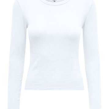 Only EASY LONG SLEEVE TOP BRIGHT WHITE