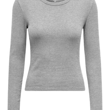 Only EASY LONG SLEEVE TOP LIGHT GREY MELANGE