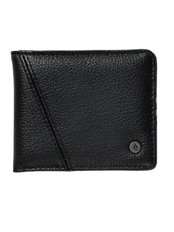 Volcom PAY-A-PAL LEATHER BIFOLD WALLET BLACK